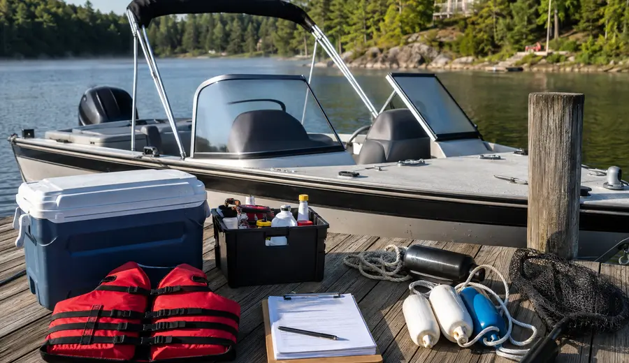 Boat-rental opening checklist planning illustration